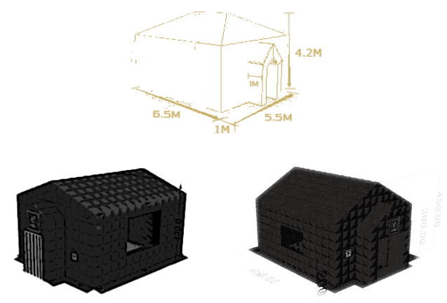 Picture of a 3D sketch of the VIRES inflatable nightclub.